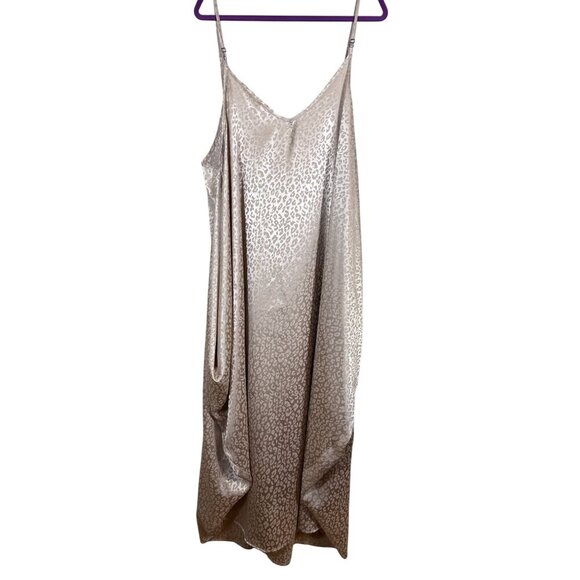 GeeGee Dress Women 1X Champagne Animal Print Tank Maxi Feminine Neutral Sexy 80s - Picture 4 of 10